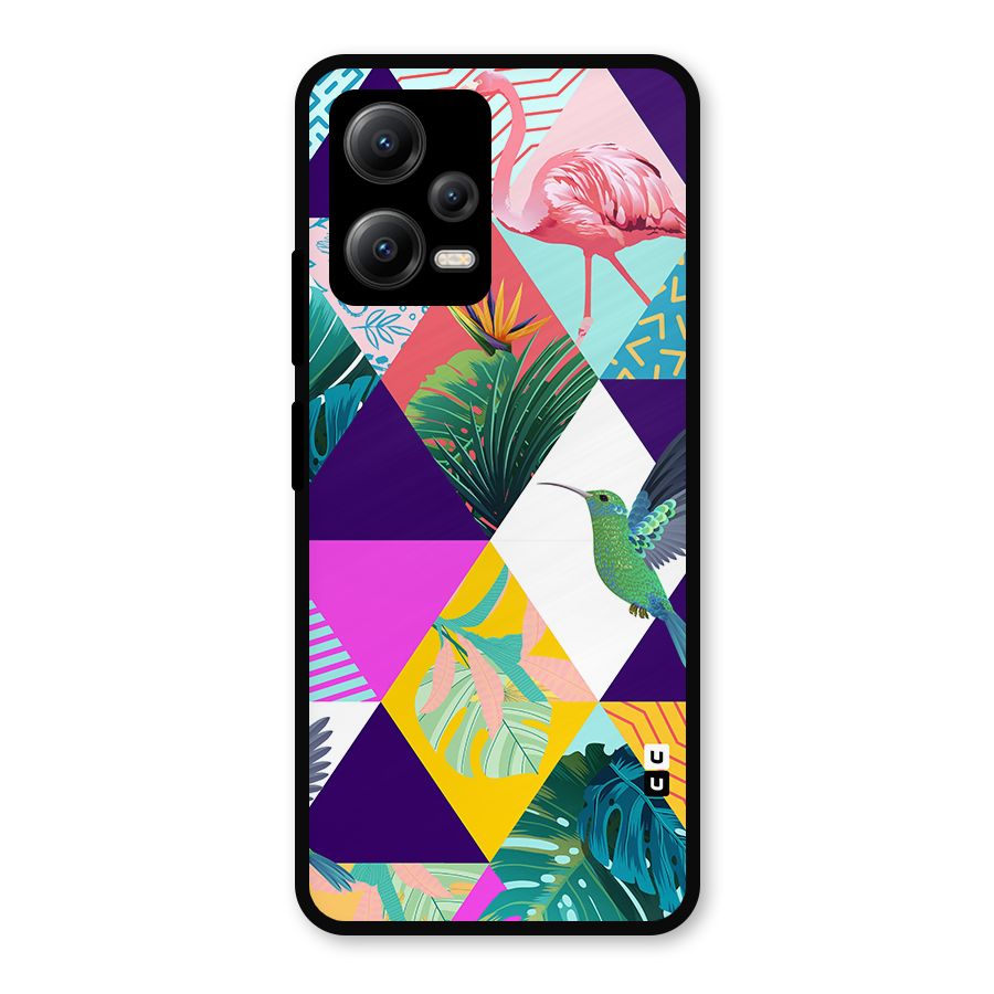 Multicolor Exotic Seamless Pattern Metal Back Case for Redmi Note 12 5G