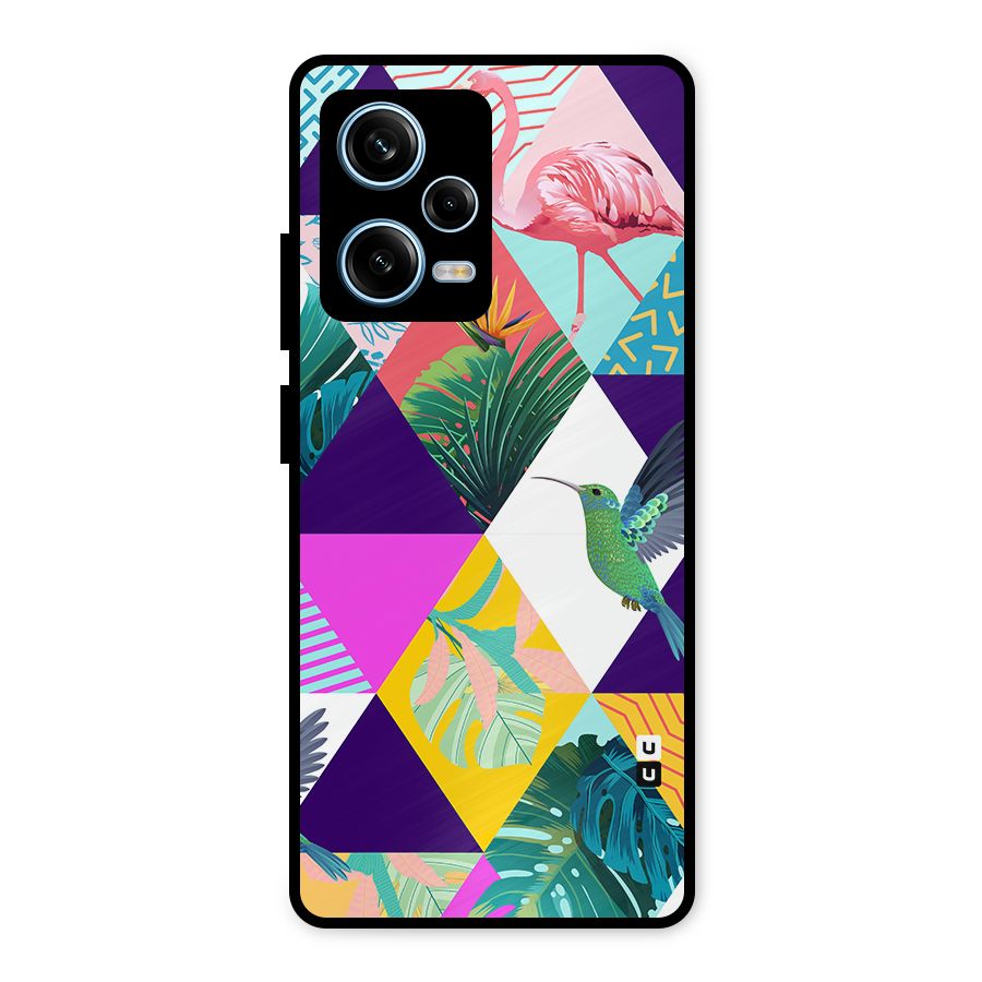 Multicolor Exotic Seamless Pattern Metal Back Case for Redmi Note 12 Pro