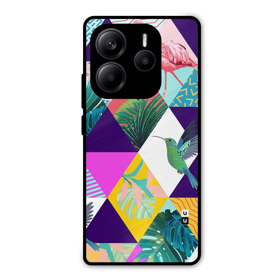 Multicolor Exotic Seamless Pattern Metal Back Case for Redmi Note 14 5G
