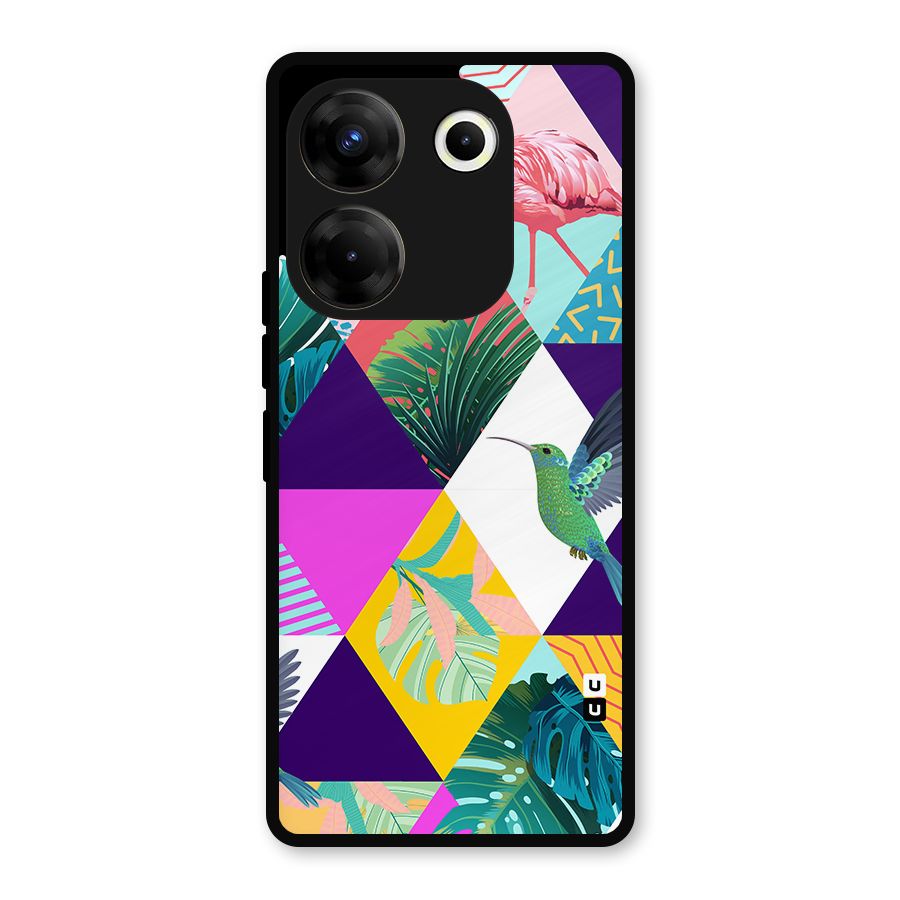 Multicolor Exotic Seamless Pattern Metal Back Case for Tecno Camon 20