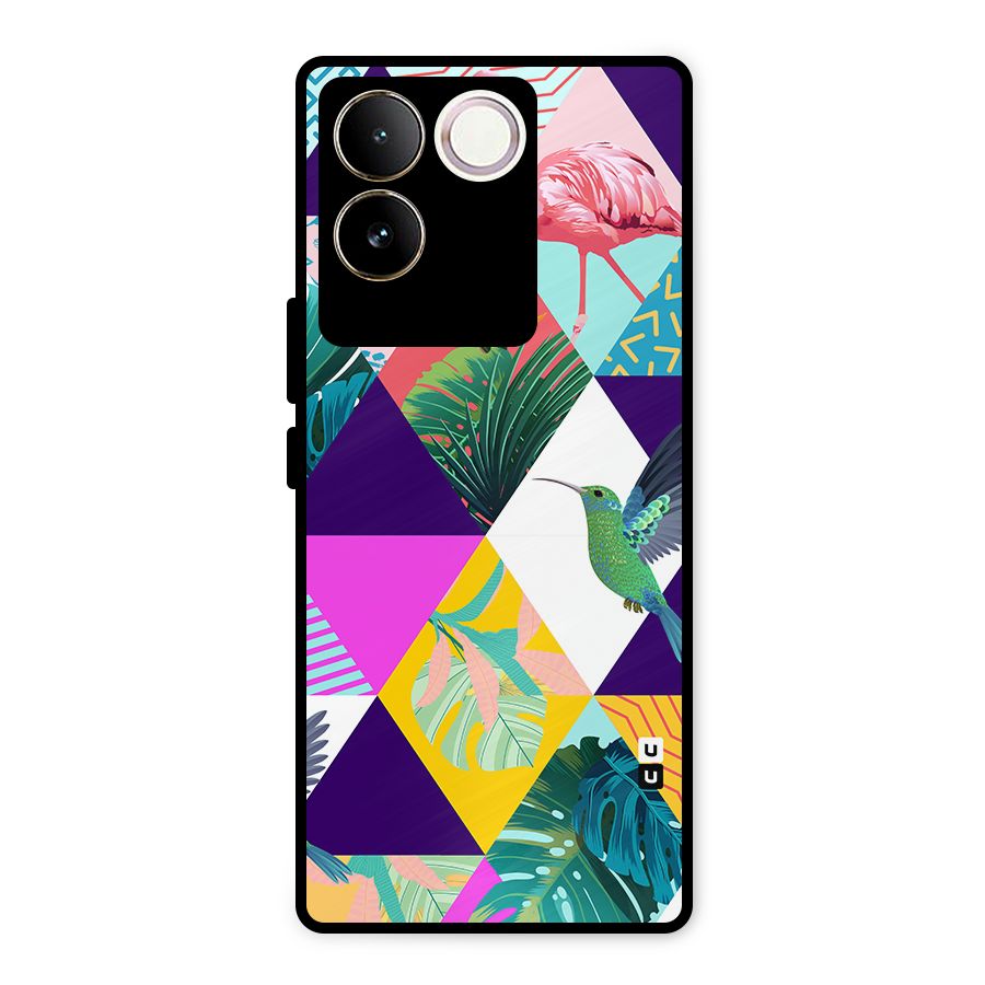 Multicolor Exotic Seamless Pattern Metal Back Case for Vivo T2 Pro