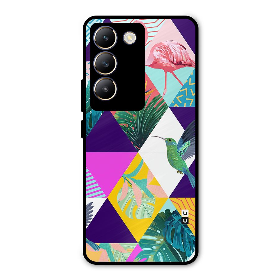 Multicolor Exotic Seamless Pattern Metal Back Case for Vivo T3 5G
