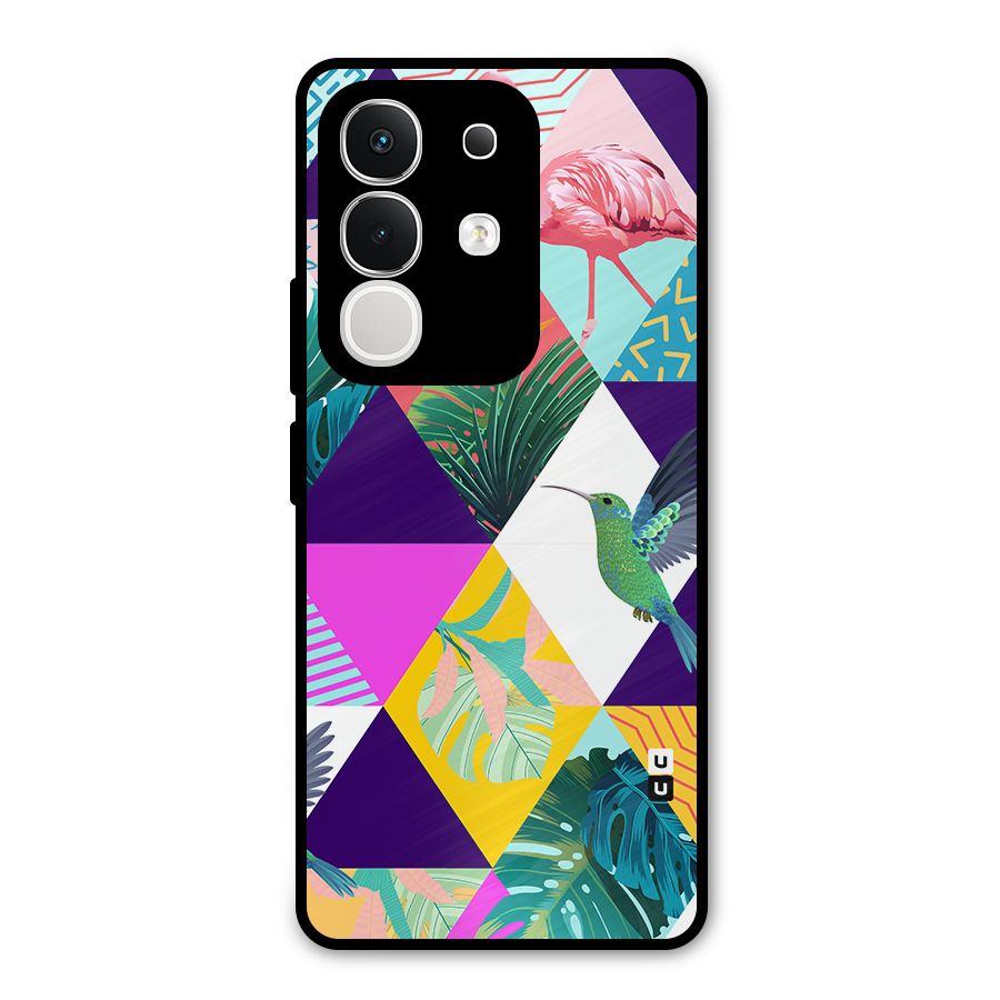 Multicolor Exotic Seamless Pattern Metal Back Case for Vivo T4x