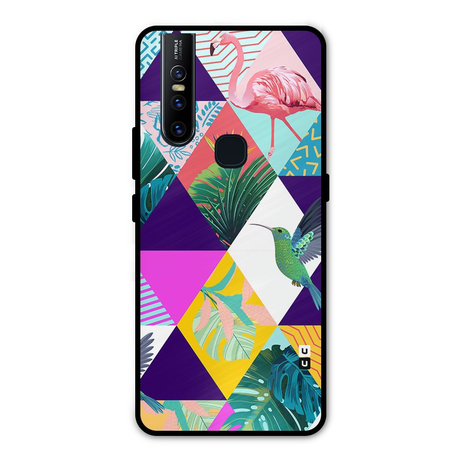 Multicolor Exotic Seamless Pattern Metal Back Case for Vivo V15