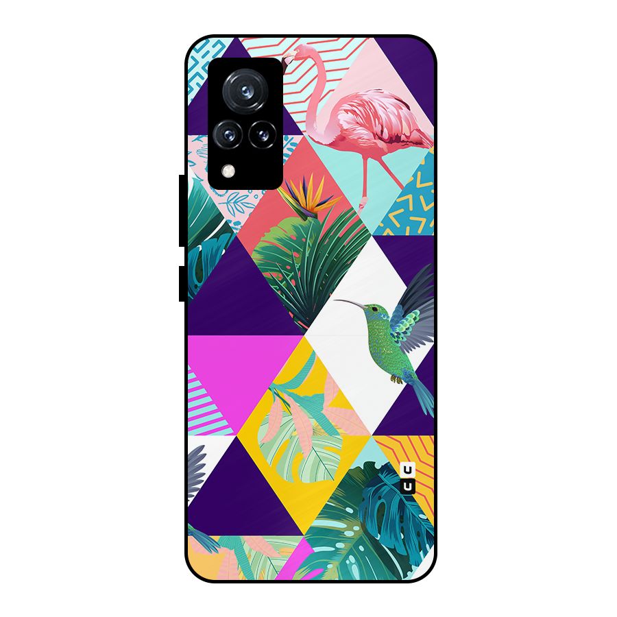 Multicolor Exotic Seamless Pattern Metal Back Case for Vivo V21 5G