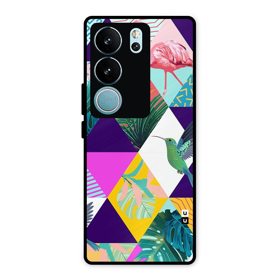 Multicolor Exotic Seamless Pattern Metal Back Case for Vivo V29 Pro