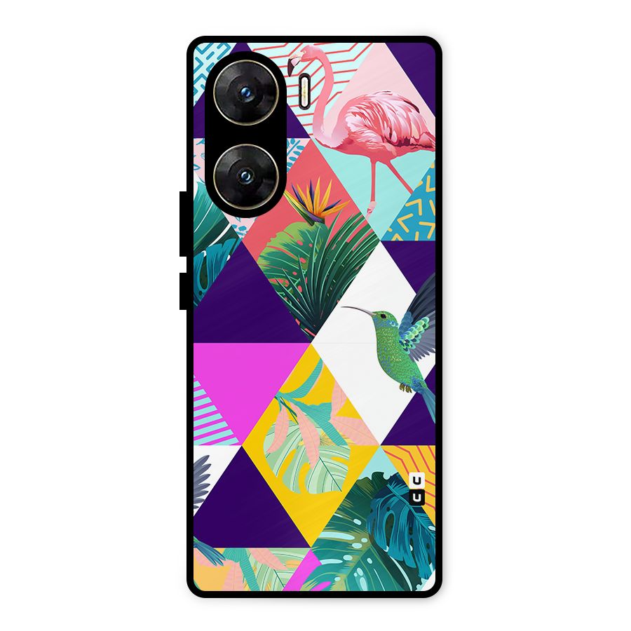 Multicolor Exotic Seamless Pattern Metal Back Case for Vivo V29e