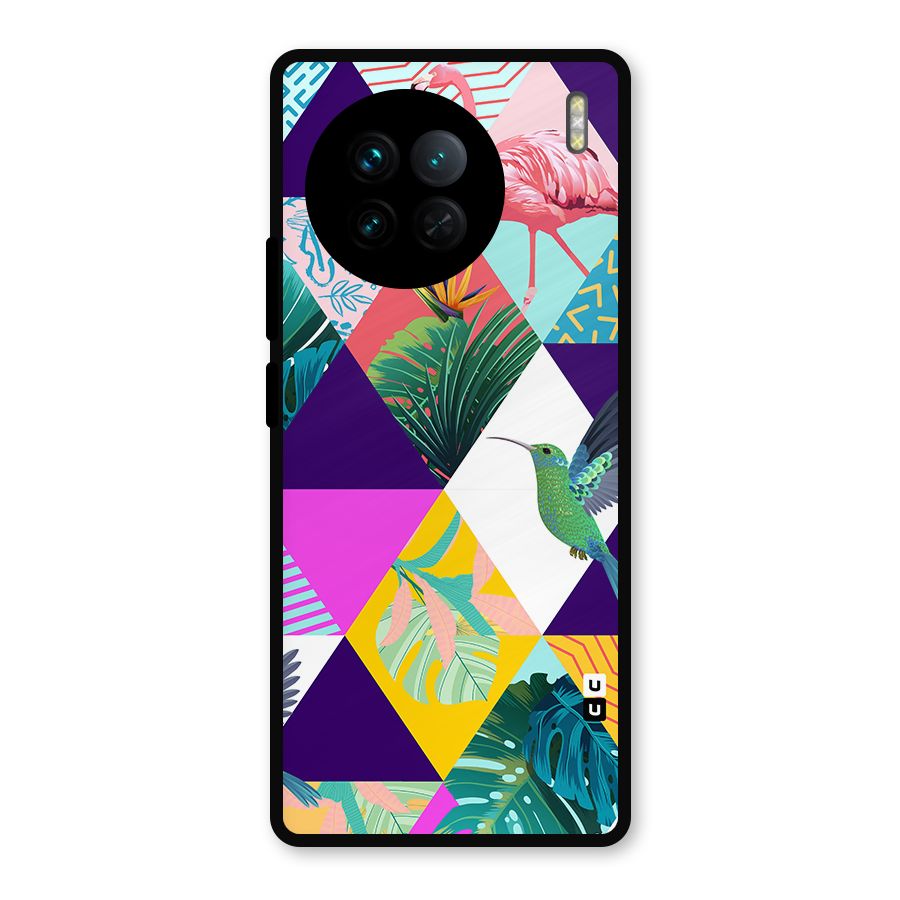 Multicolor Exotic Seamless Pattern Metal Back Case for Vivo X90
