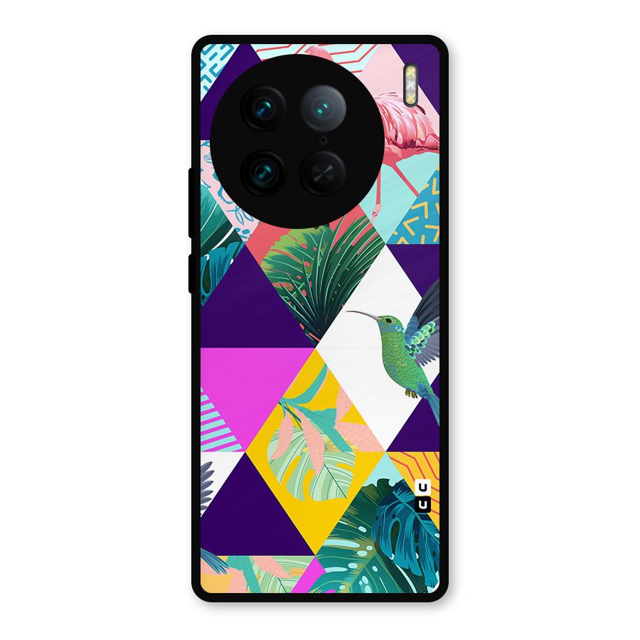 Multicolor Exotic Seamless Pattern Metal Back Case for Vivo X90 Pro
