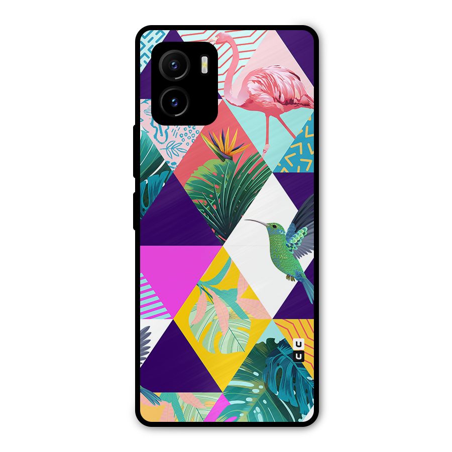 Multicolor Exotic Seamless Pattern Metal Back Case for Vivo Y15s