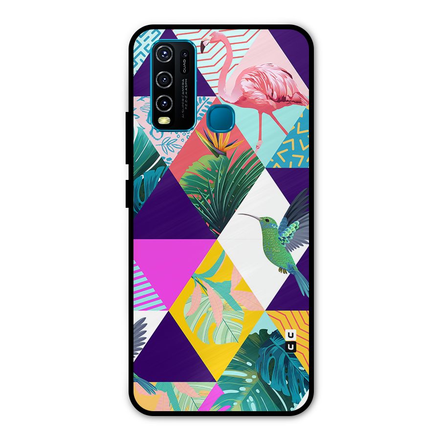 Multicolor Exotic Seamless Pattern Metal Back Case for Vivo Y30
