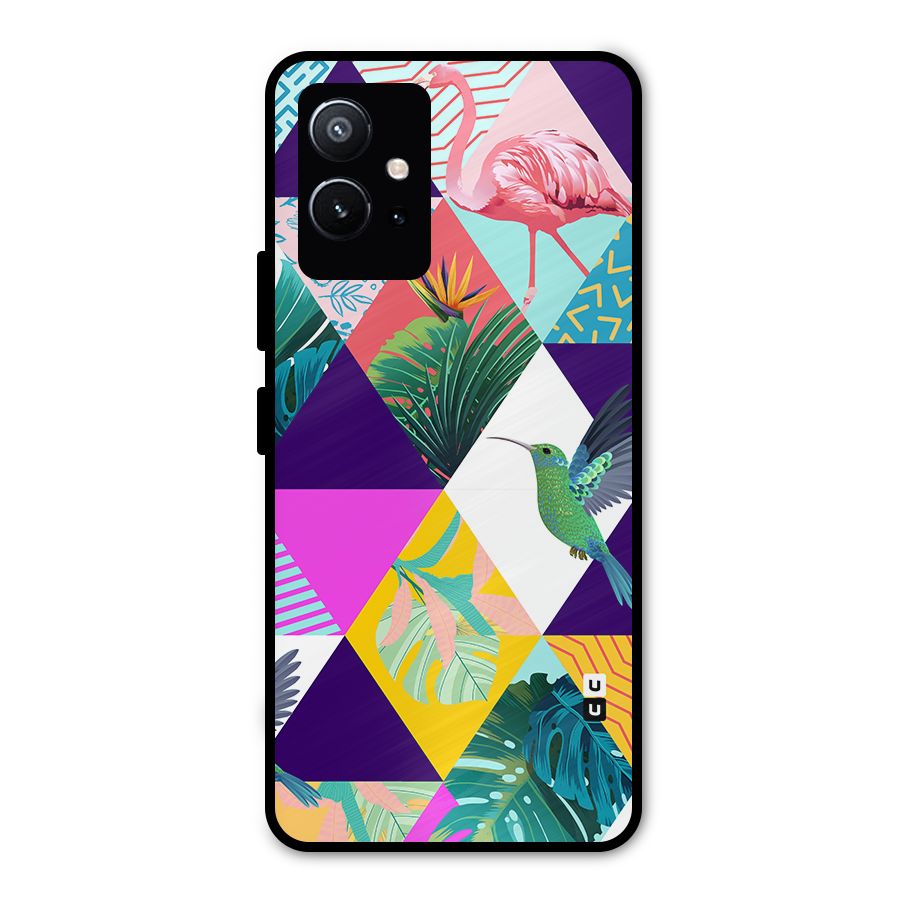 Multicolor Exotic Seamless Pattern Metal Back Case for Vivo Y75 5G