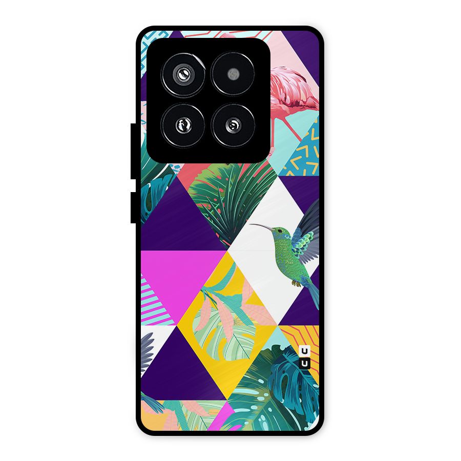 Multicolor Exotic Seamless Pattern Metal Back Case for Xiaomi 14 Pro