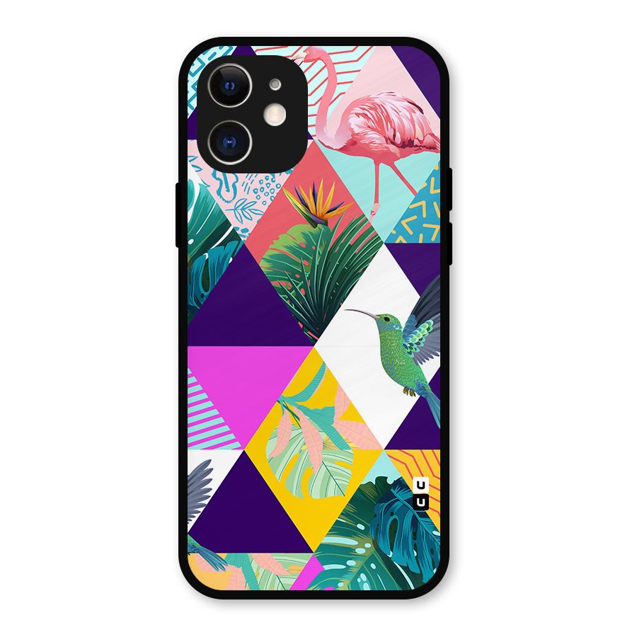 Multicolor Exotic Seamless Pattern Metal Back Case for iPhone 12