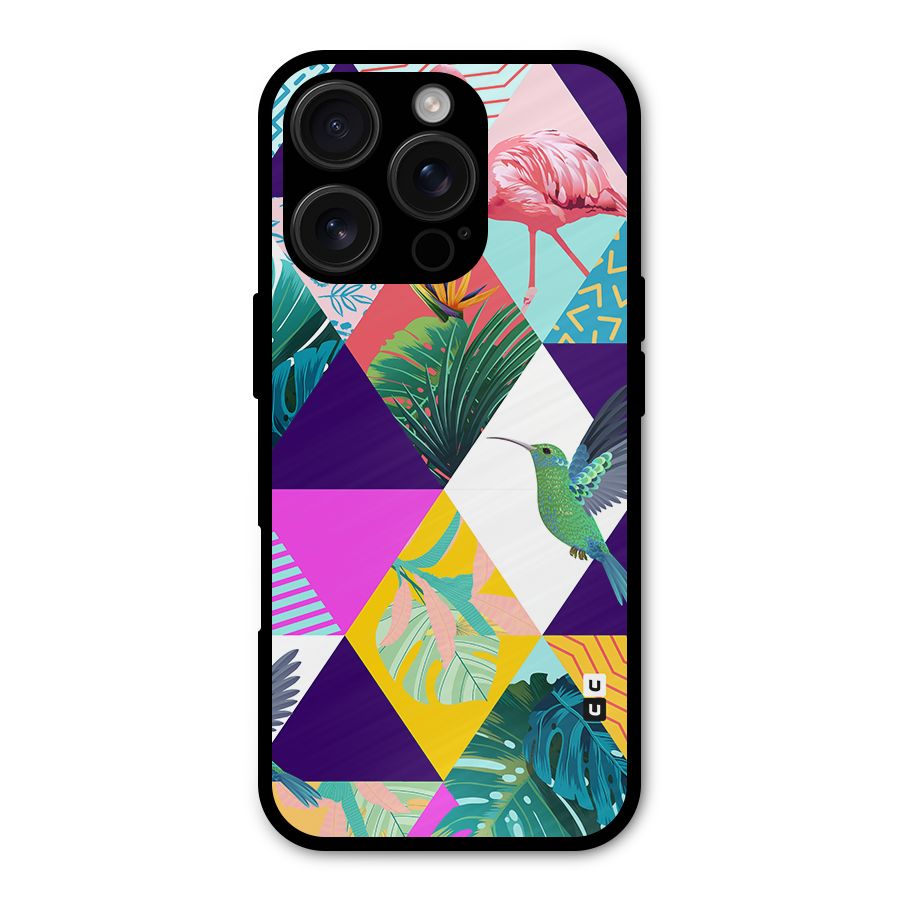 Multicolor Exotic Seamless Pattern Metal Back Case for iPhone 16 Pro