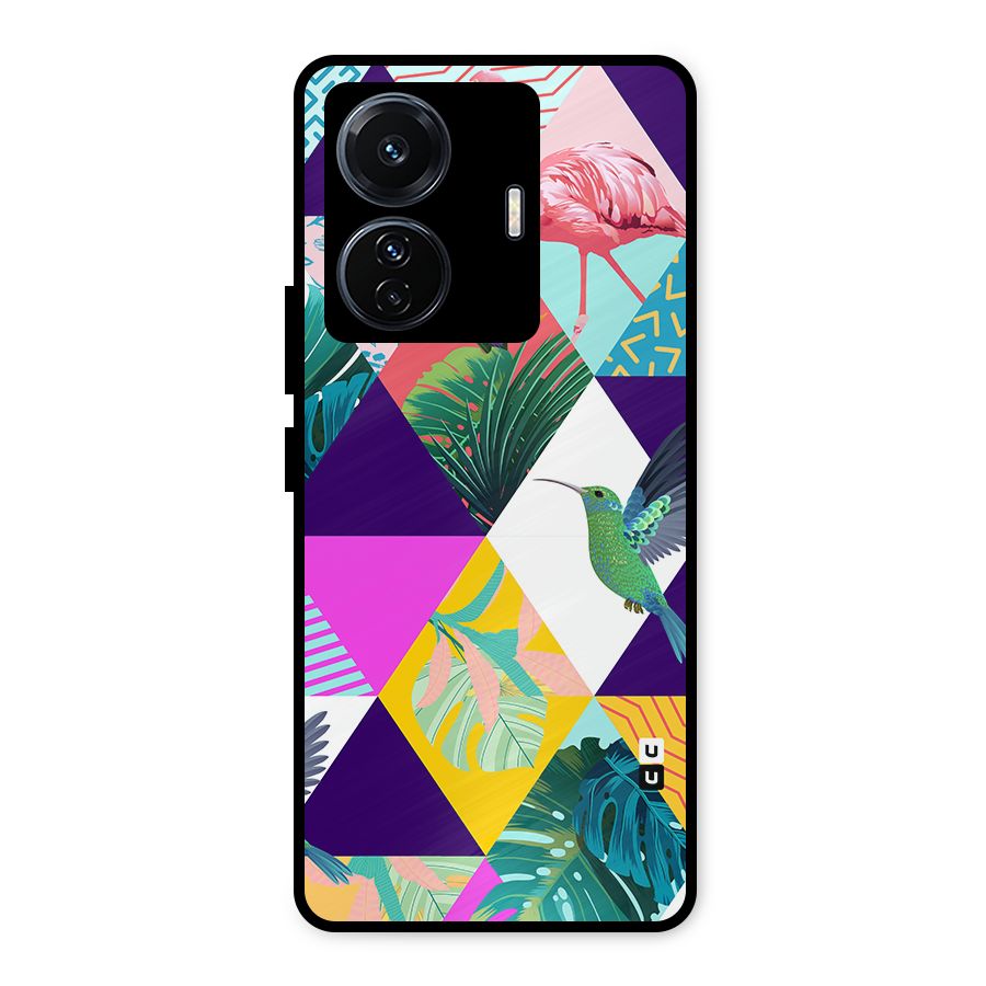 Multicolor Exotic Seamless Pattern Metal Back Case for iQOO Z6