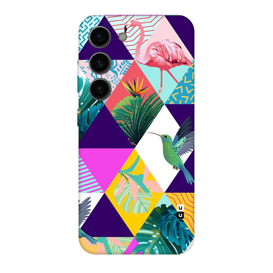 Multicolor Exotic Seamless Pattern Original Polycarbonate Back Case for Galaxy S23