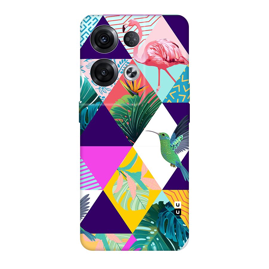 Multicolor Exotic Seamless Pattern Original Polycarbonate Back Case for Oppo Reno8 Pro 5G