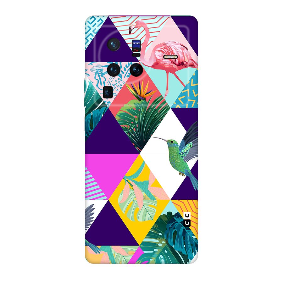 Multicolor Exotic Seamless Pattern Original Polycarbonate Back Case for Vivo X80