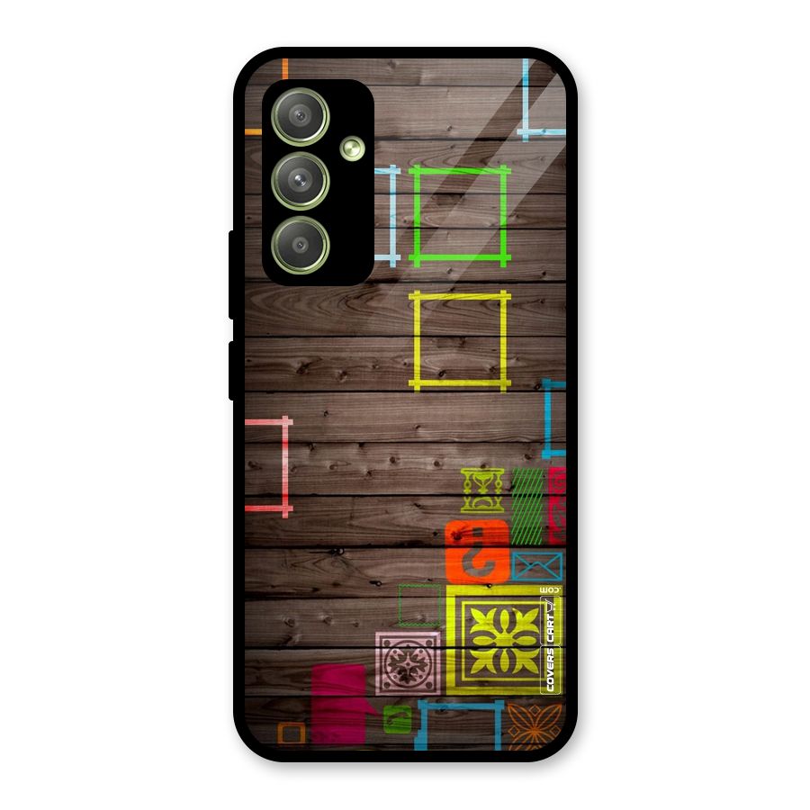 Multicolor Frame Design Glass Back Case for Galaxy A54