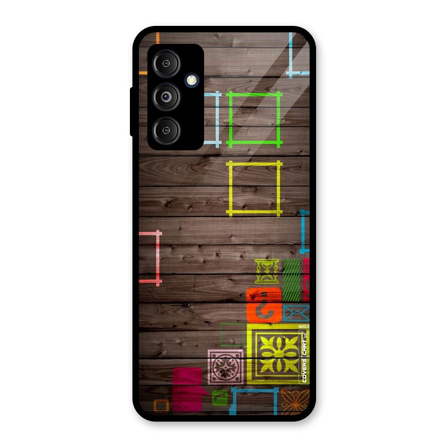 Multicolor Frame Design Glass Back Case for Galaxy M14 5G