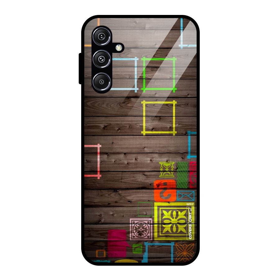 Multicolor Frame Design Glass Back Case for Galaxy M34 5G