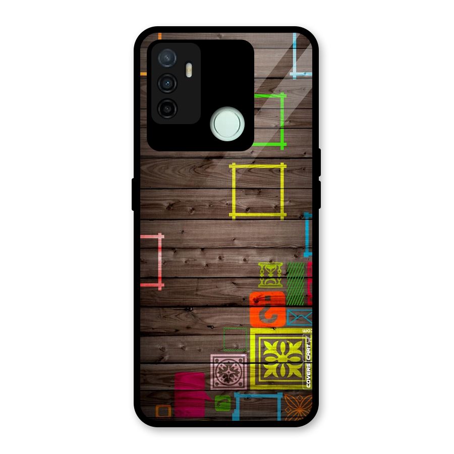 Multicolor Frame Design Glass Back Case for Oppo A53