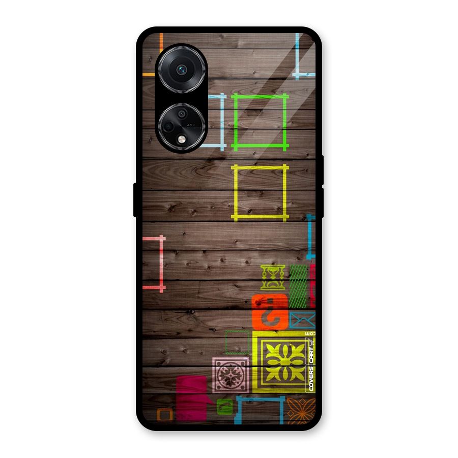 Multicolor Frame Design Glass Back Case for Oppo F23