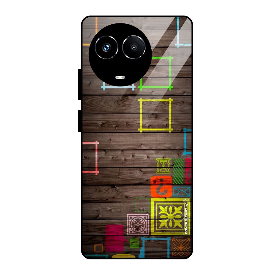 Multicolor Frame Design Glass Back Case for Realme Narzo 60X