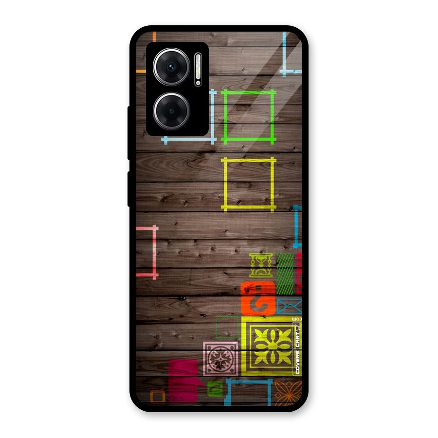 Multicolor Frame Design Glass Back Case for Redmi 11 Prime 5G