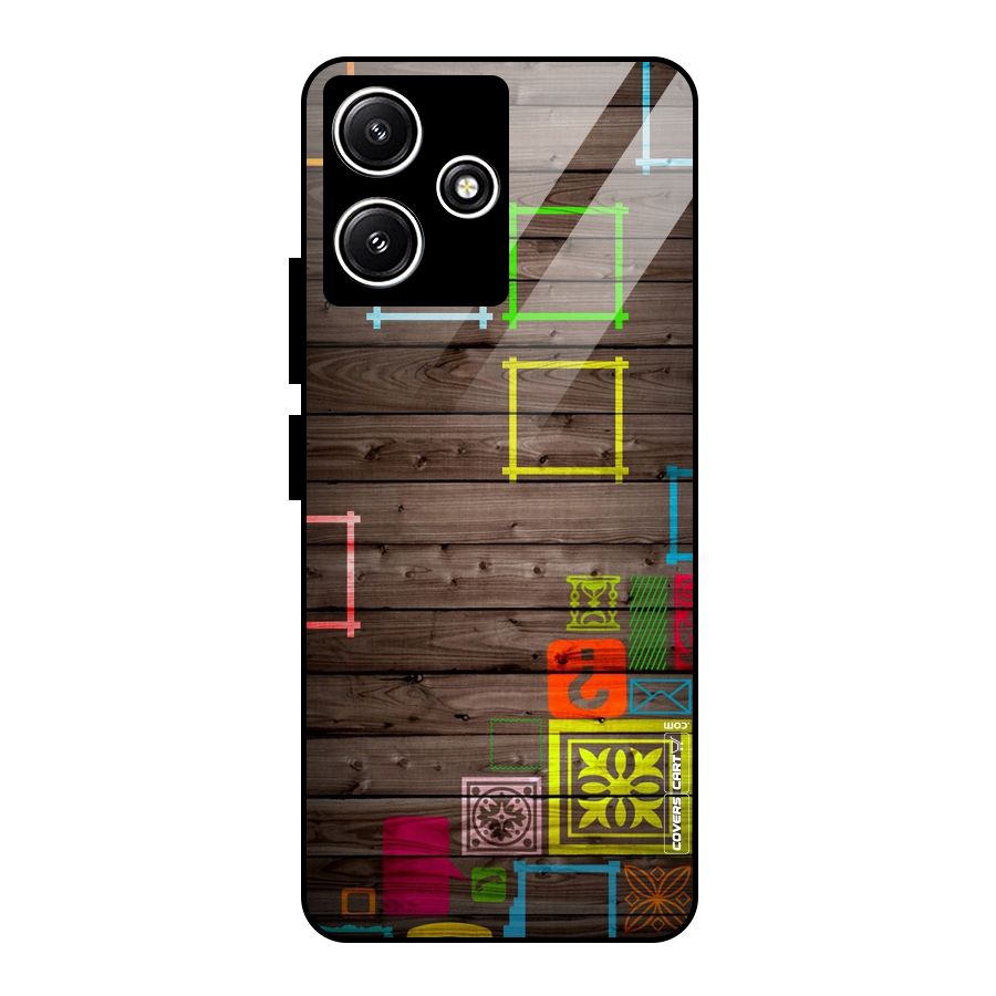 Multicolor Frame Design Glass Back Case for Redmi 12 5G