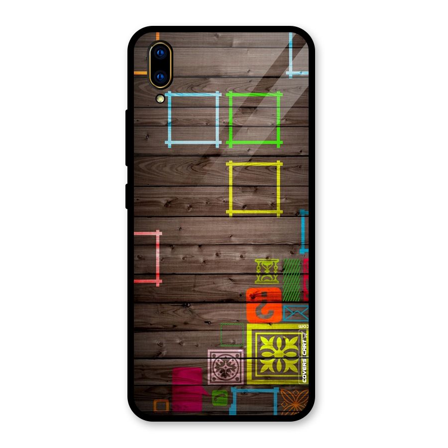 Multicolor Frame Design Glass Back Case for Vivo V11 Pro