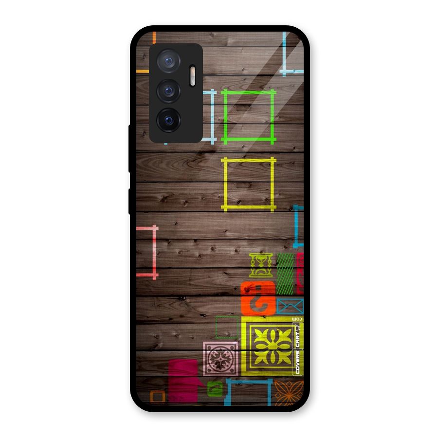 Multicolor Frame Design Glass Back Case for Vivo V23e