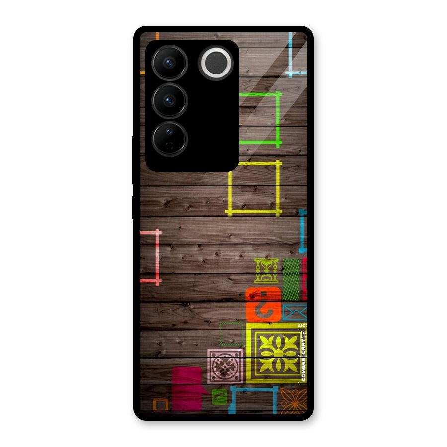 Multicolor Frame Design Glass Back Case for Vivo V27