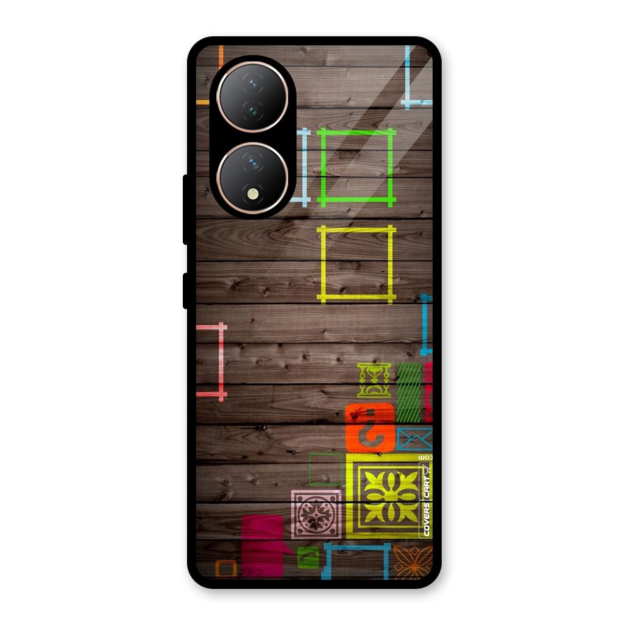 Multicolor Frame Design Glass Back Case for Vivo Y100A