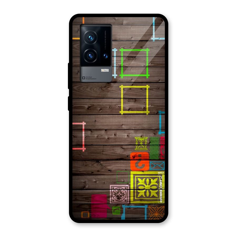 Multicolor Frame Design Glass Back Case for iQOO 9 5G