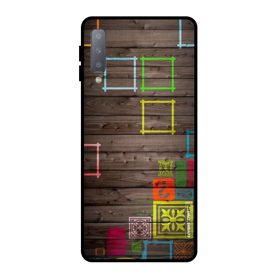Multicolor Frame Design Metal Back Case for Galaxy A7 (2018)