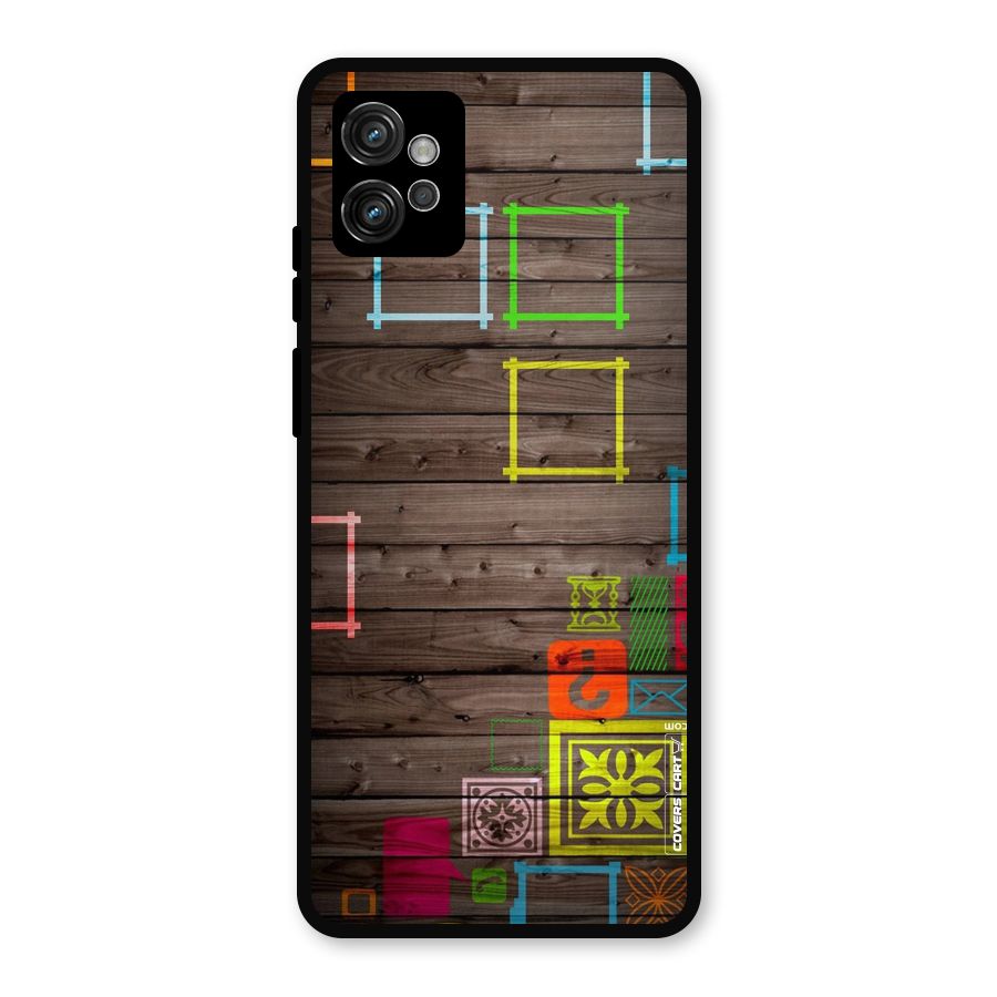 Multicolor Frame Design Metal Back Case for Moto G32