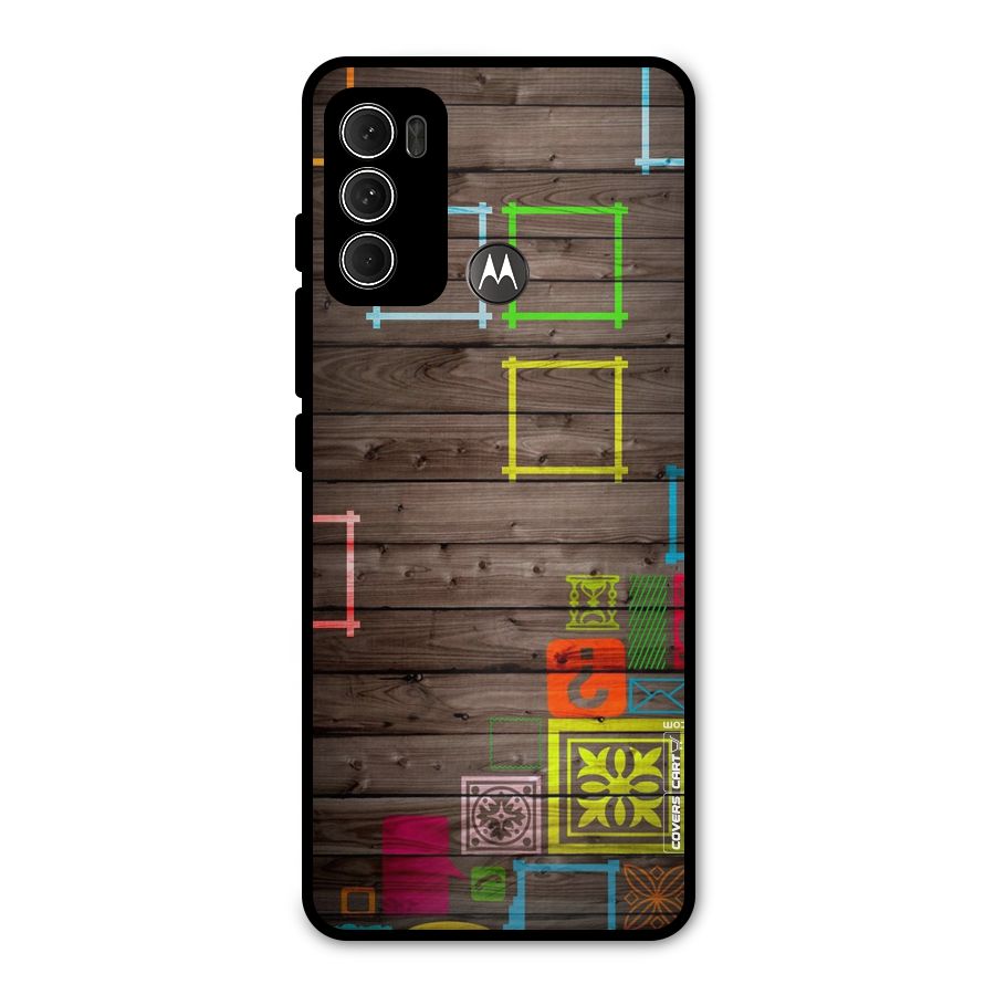 Multicolor Frame Design Metal Back Case for Moto G60