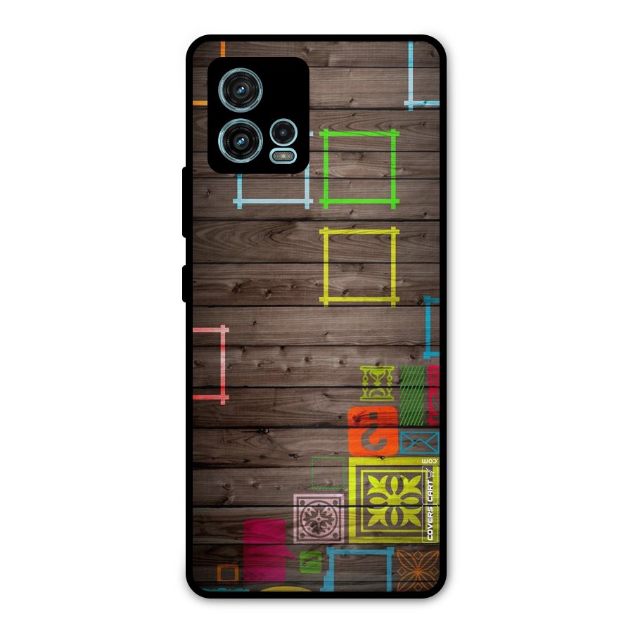 Multicolor Frame Design Metal Back Case for Moto G72