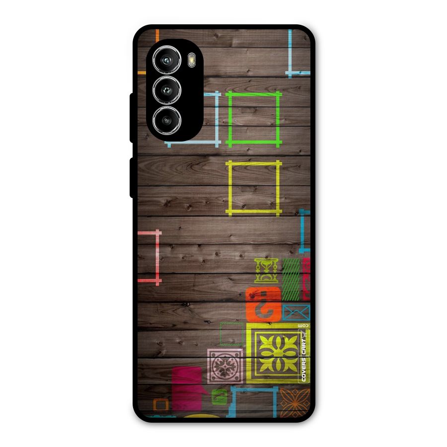 Multicolor Frame Design Metal Back Case for Moto G82