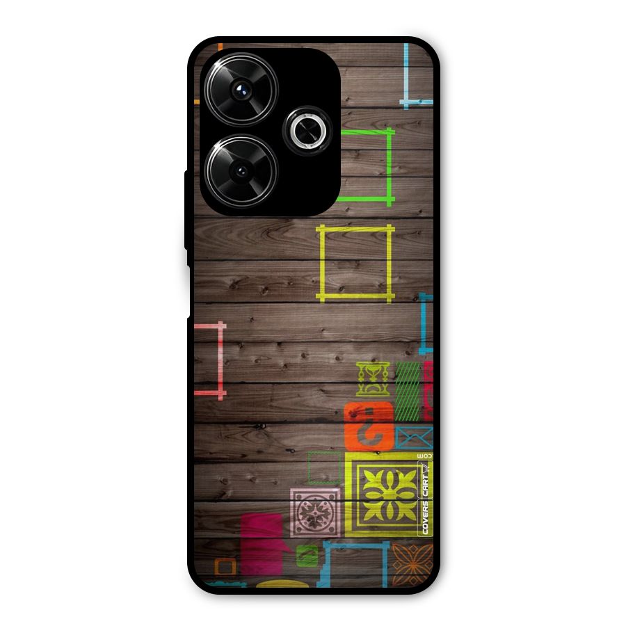 Multicolor Frame Design Metal Back Case for Poco M6 Plus