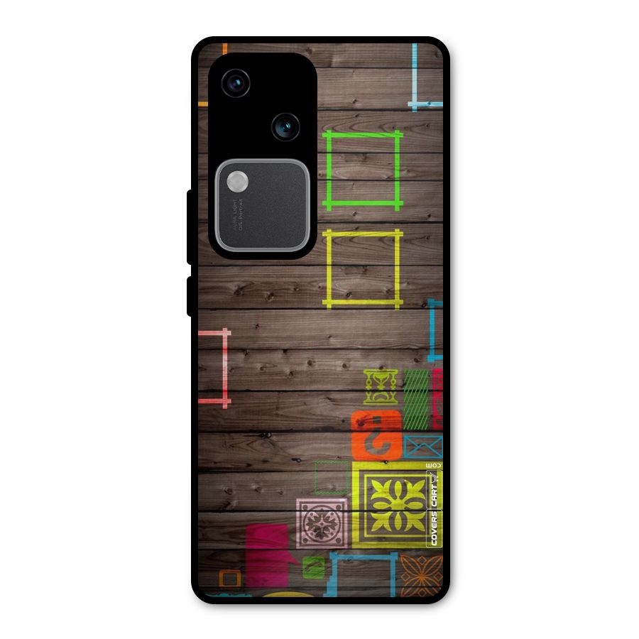Multicolor Frame Design Metal Back Case for Vivo V30 Pro