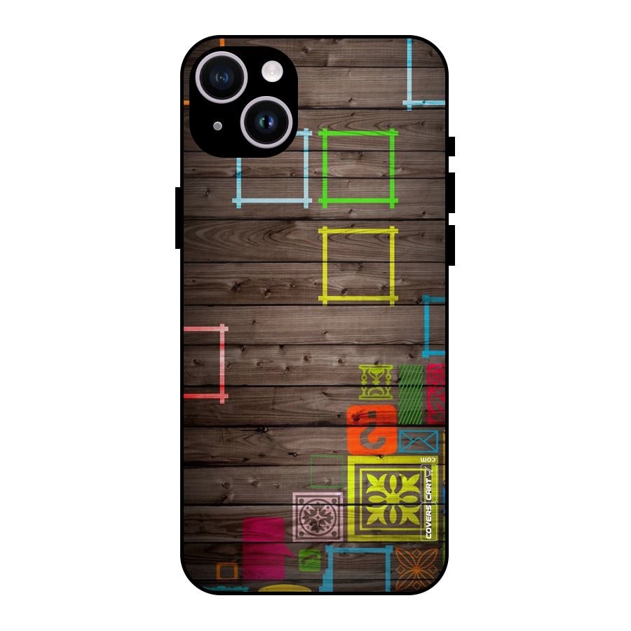 Multicolor Frame Design Metal Back Case for iPhone 14 Plus