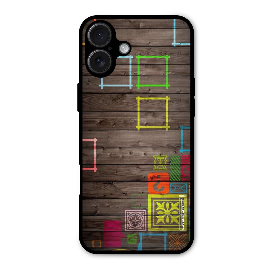 Multicolor Frame Design Metal Back Case for iPhone 16 Plus