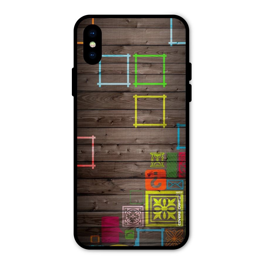 Multicolor Frame Design Metal Back Case for iPhone X