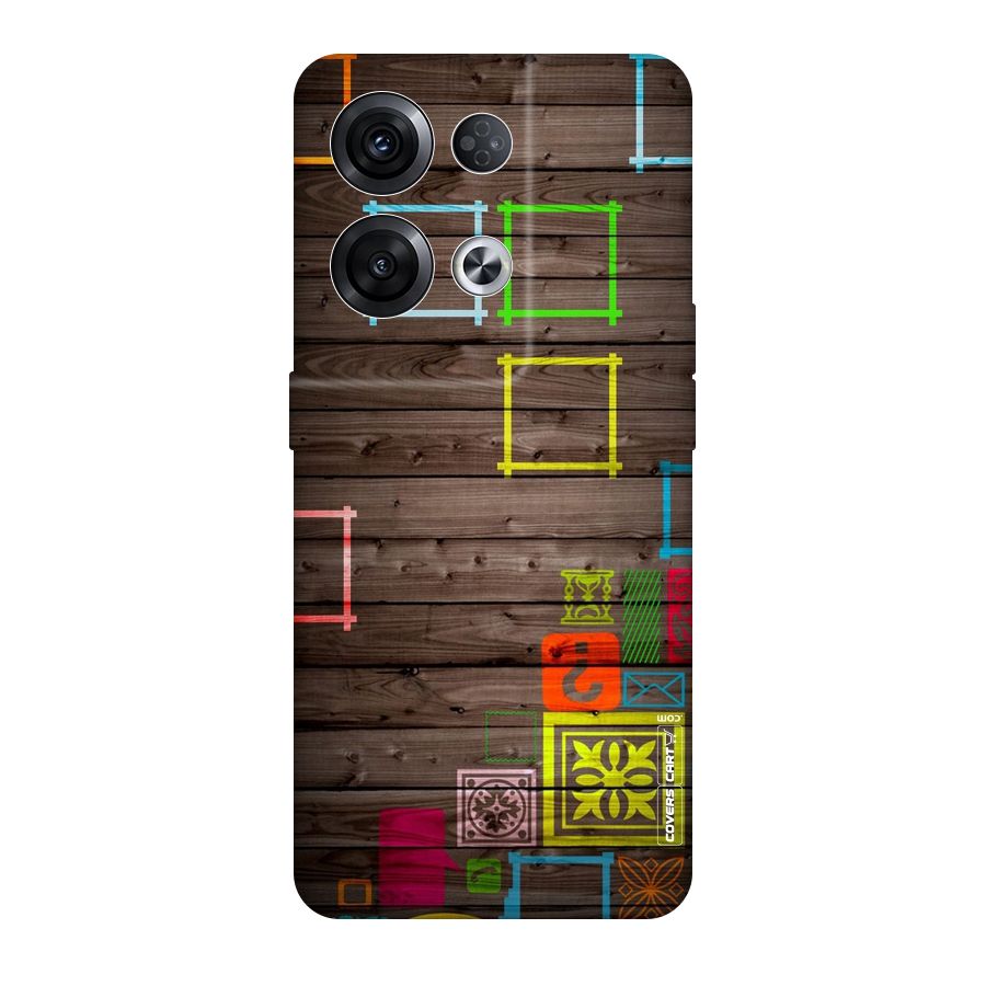 Multicolor Frame Design Original Polycarbonate Back Case for Oppo Reno8 Pro 5G