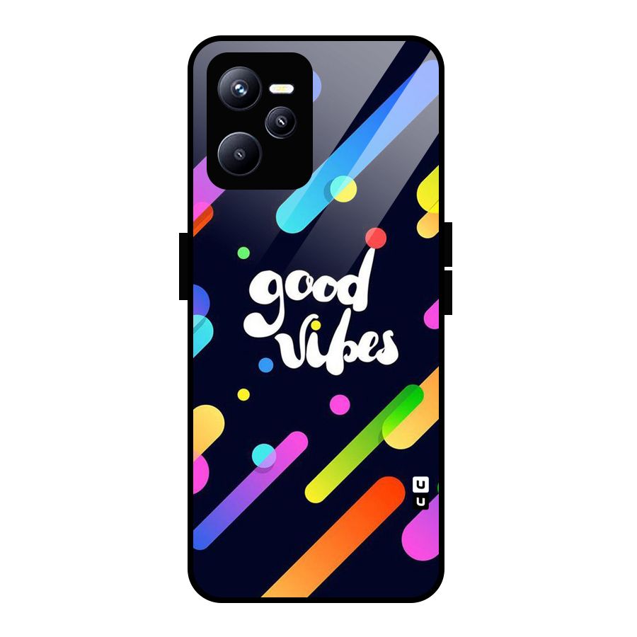 Multicolor Good Vibing Glass Back Case for Realme C35