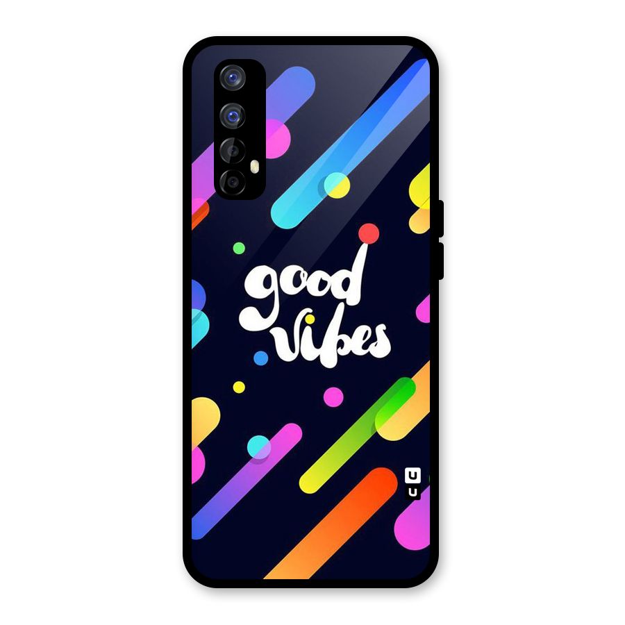 Multicolor Good Vibing Glass Back Case for Realme Narzo 20 Pro