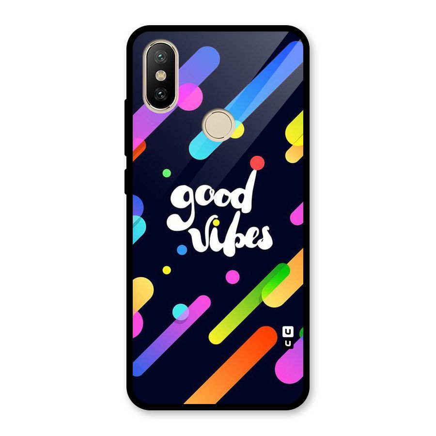 Multicolor Good Vibing Glass Back Case for Redmi A2